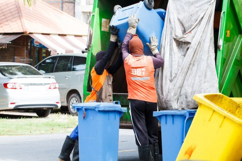 Professional office clearance team in action