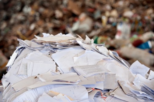 Safe waste management practices on a building site
